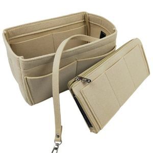 Insert/Organizer- Large- Designer Handbags/Totes -Khaki Style1